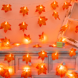 Luces de cadena de hoja de arce del Festival de Acción de Gracias