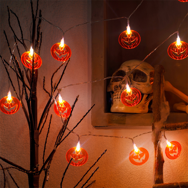 Luces impermeables de Halloween de murciélago fantasma de calabaza de araña