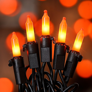 Mini luces de Halloween con alambre negro