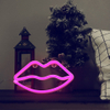 Letreros de luz de neón de labios rosados ​​LED