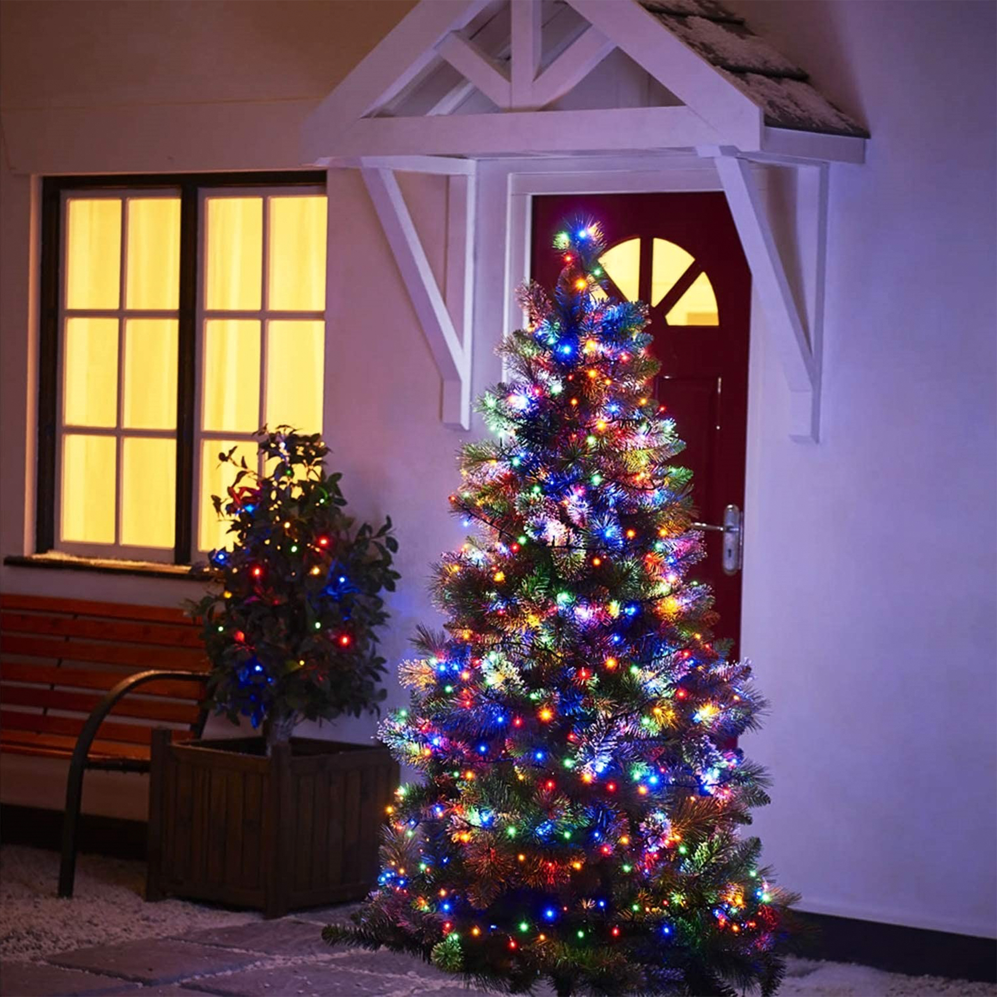 Guirnalda de luces solares navideñas con 200 LED