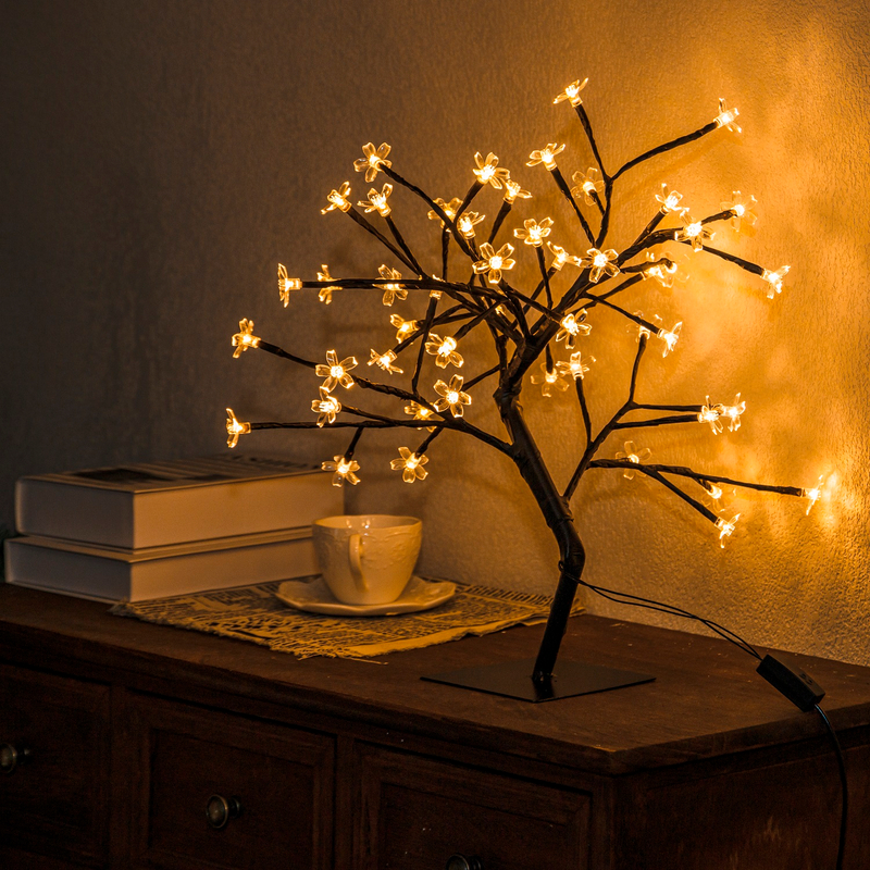 Luz de árbol artificial Sakura en flor de cerezo