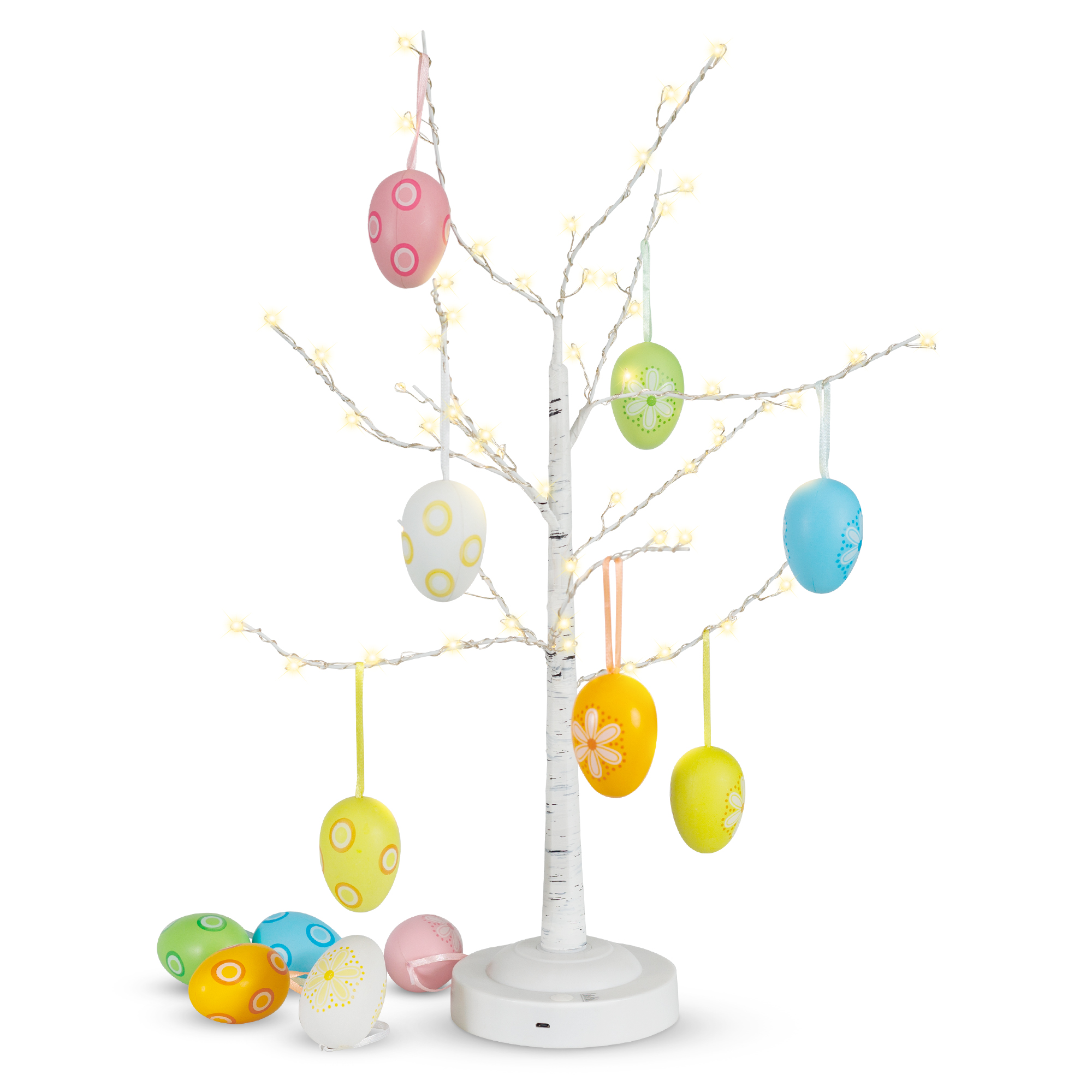 Luces del árbol de huevos de Pascua