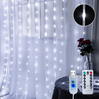 Luces de cadena de cortina de alambre de caucho LED de 3 * 3 m