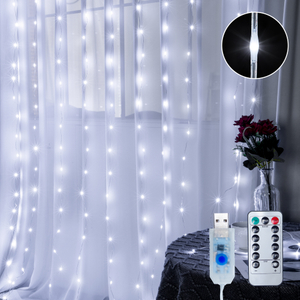Luces de cadena de cortina de alambre de caucho LED de 3 * 3 m