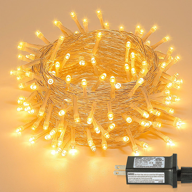 Luz navideña colorida de 100 LED de 33 pies
