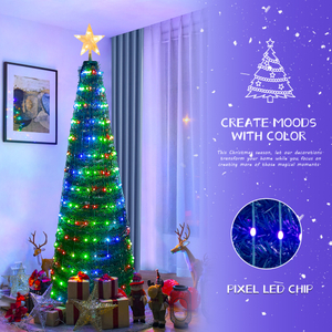 Árbol de Navidad plegable de bricolaje 314LED de 6 pies 