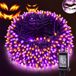 Luces de Halloween moradas de 300 LED de 108 pies