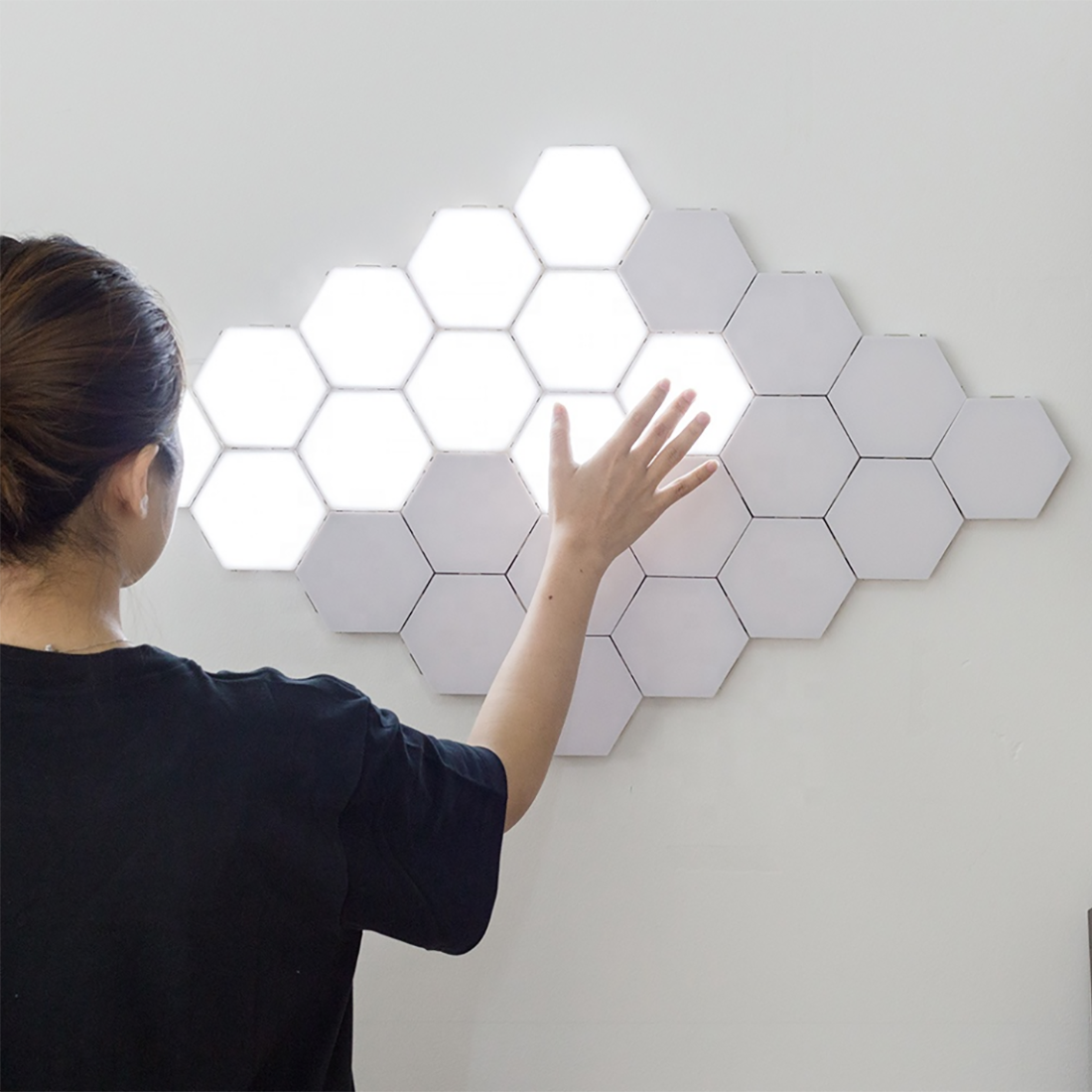 Lámparas de pared con iluminación hexagonal táctil