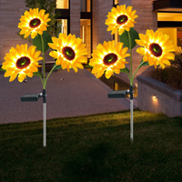 Luz de estaca LED de girasoles solares