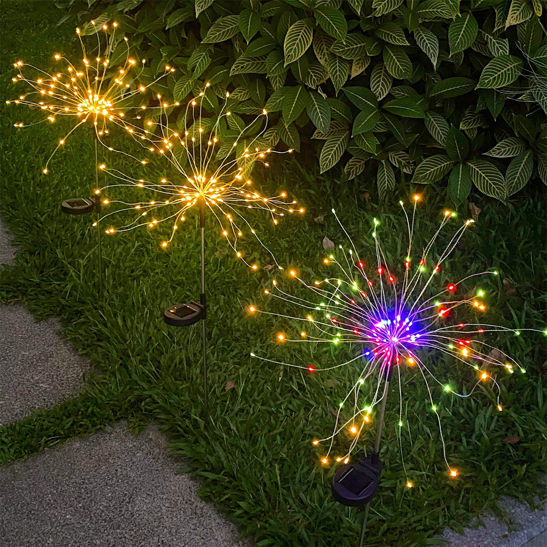 Luz LED solar para fuegos artificiales al aire libre