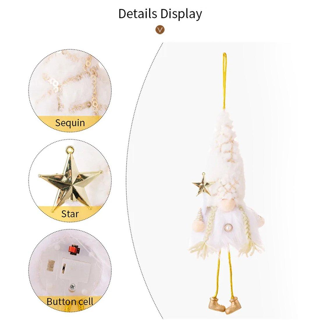 Imagen de visualización detallada de decoración de Ramadán con luz LED de estrella lunar