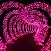 Luces de arco navideñas en forma de corazón al aire libre