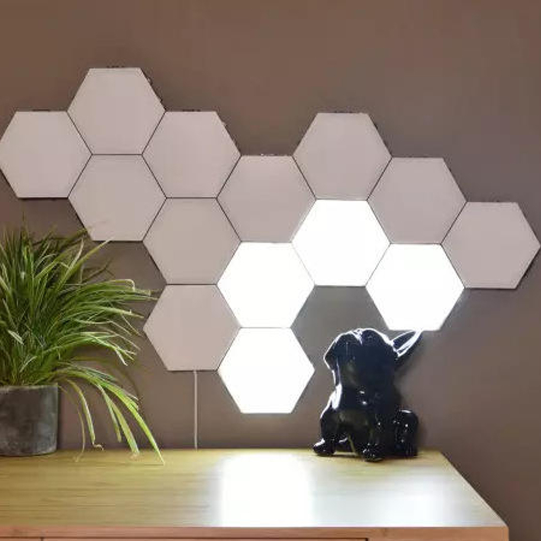 Lámparas de pared con iluminación hexagonal táctil