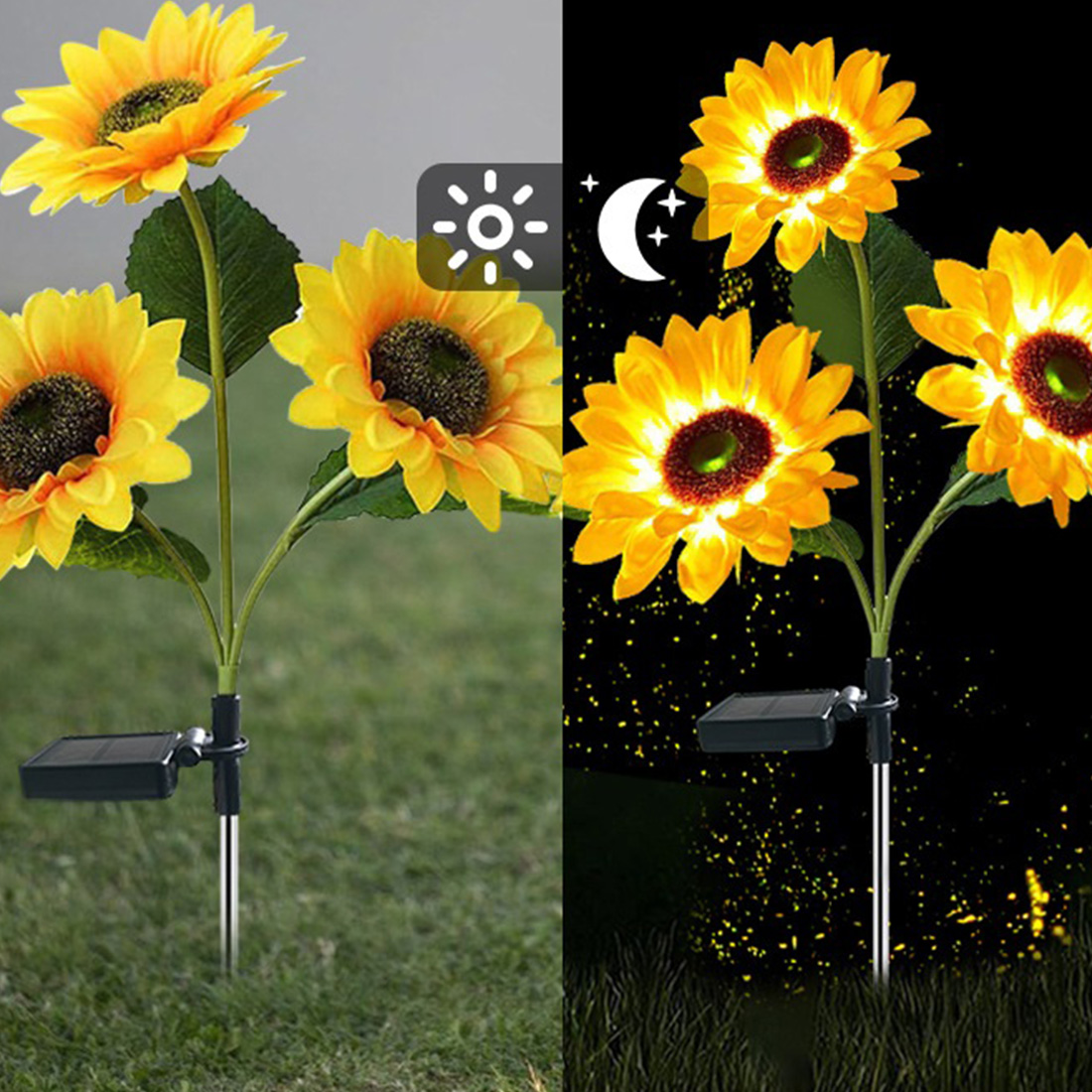 Luz de estaca LED de girasoles solares