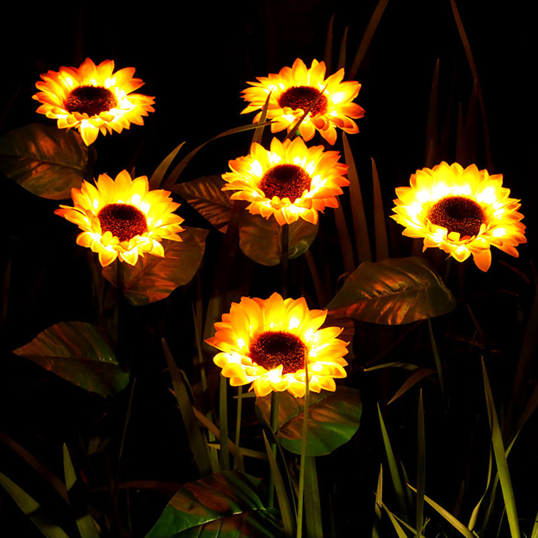 Luz de estaca LED de girasoles solares