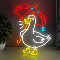 Lindo paraguas pato LED neón iluminado 