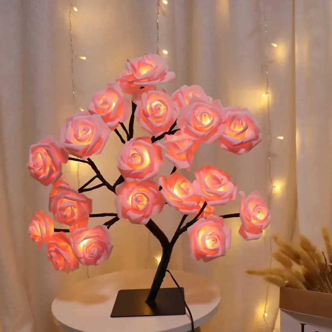 Imagen de luces de árbol de flores de rosas de 24 LED