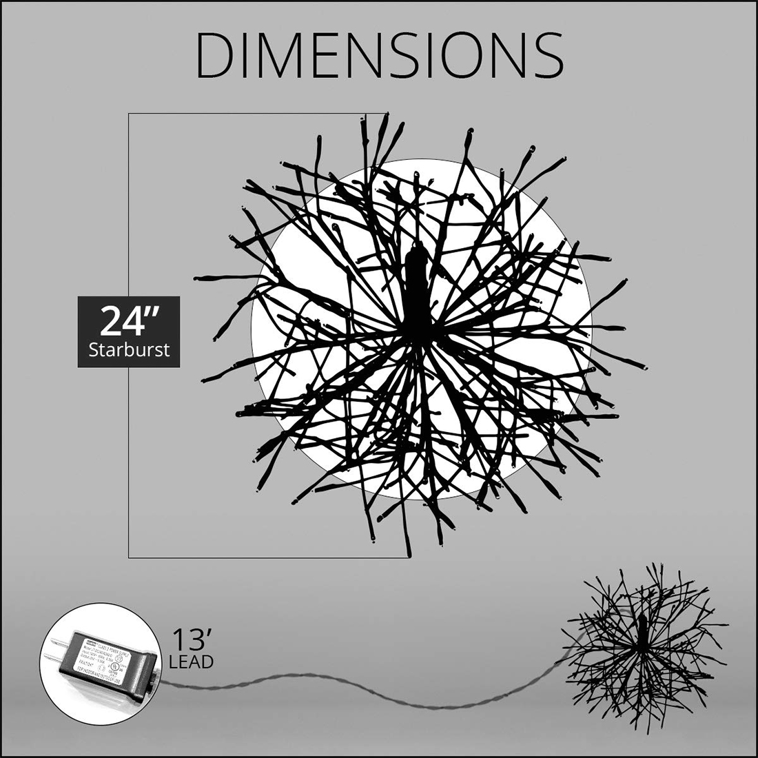 Las luces LED Twinkle Starburst Branches producen una imagen de tamaño