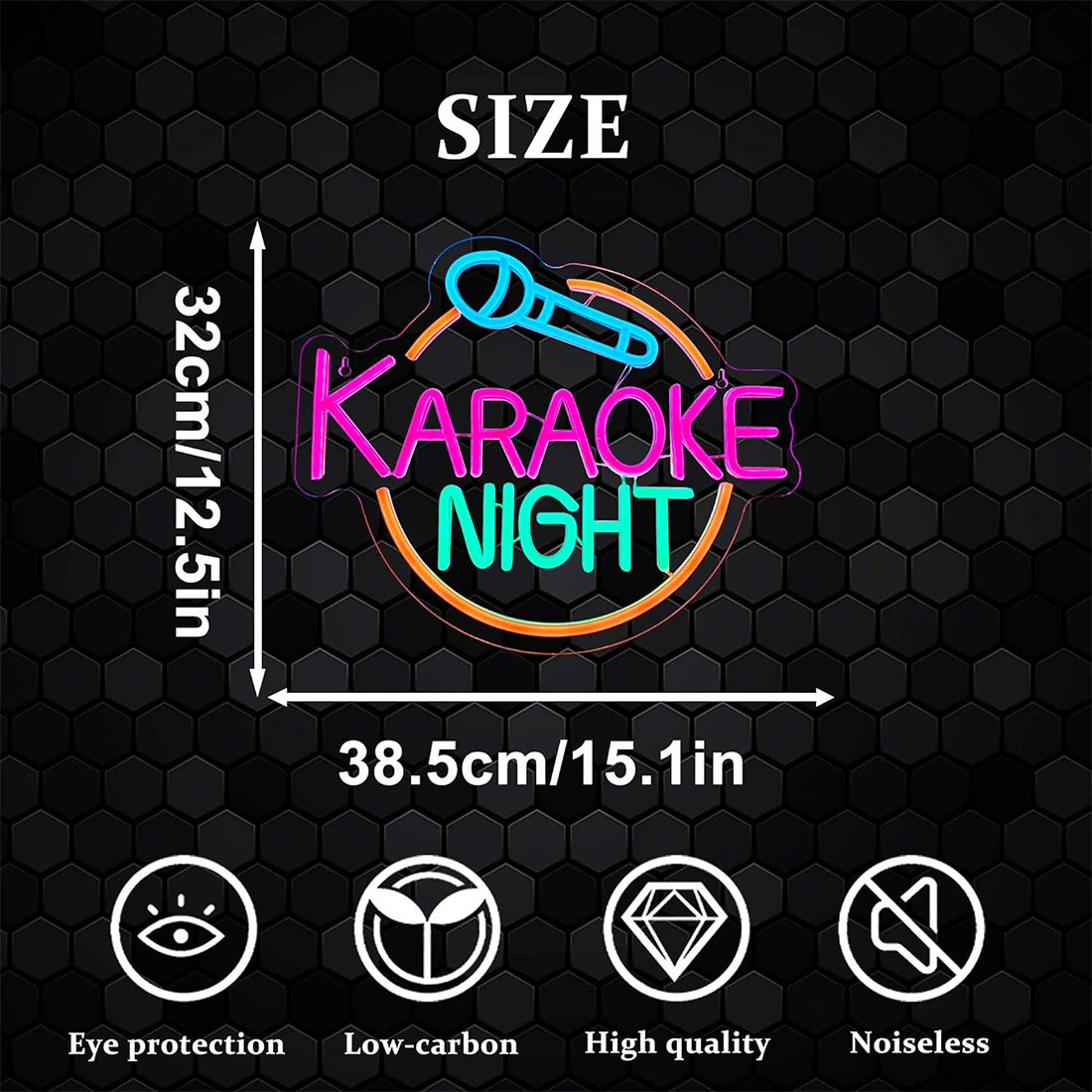 Tamaño de los letreros de luz de neón de la barra de karaoke LED Introducir