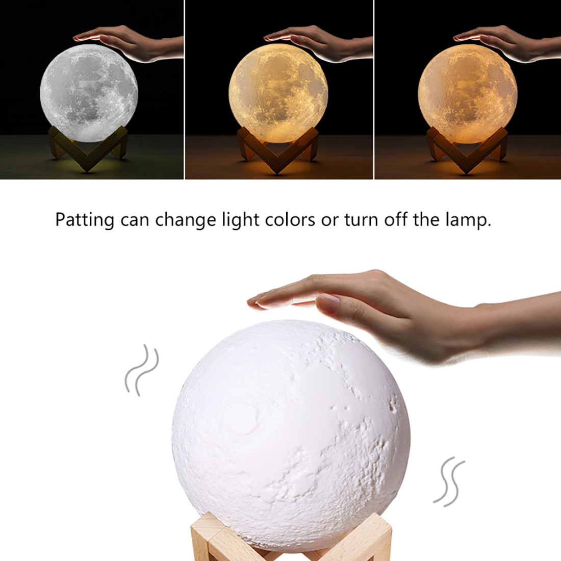 Lámpara de luna impresa en 3D