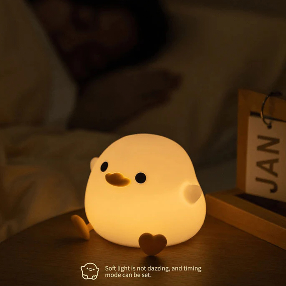 Luz nocturna LED mini pato frijol