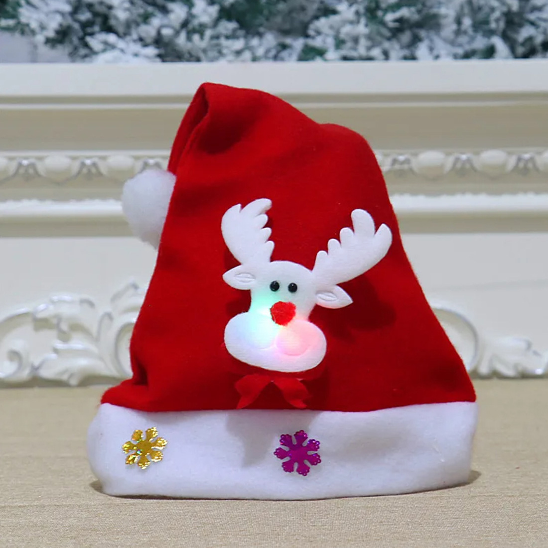 Imagen de sombrero de Papá Noel LDE de gamuza para niños y adultos de Navidad