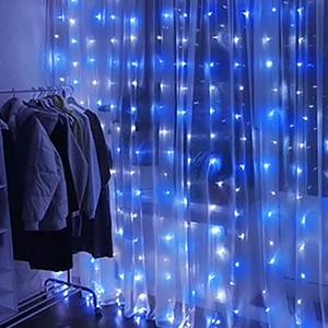 Luces de cadena de cortina azul de belleza de 9.8 pies 