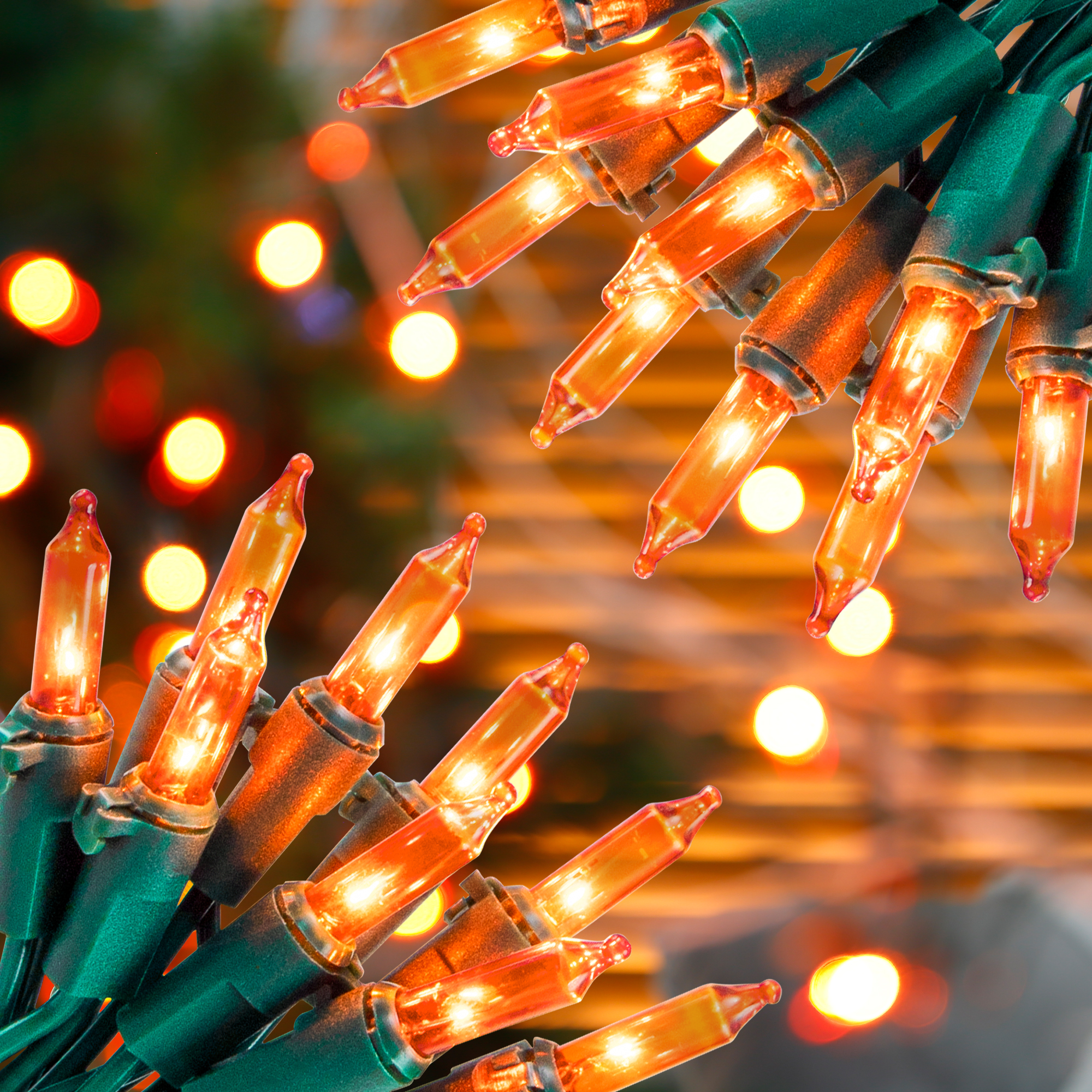 Mini luces navideñas de alambre verde oscuro