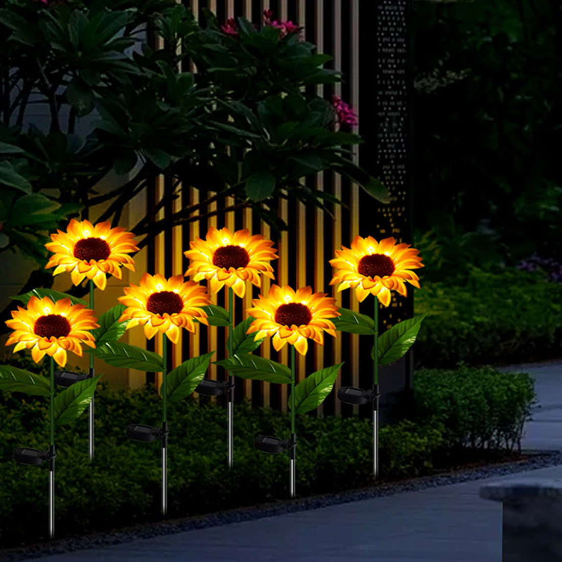 Luz de estaca LED de girasoles solares