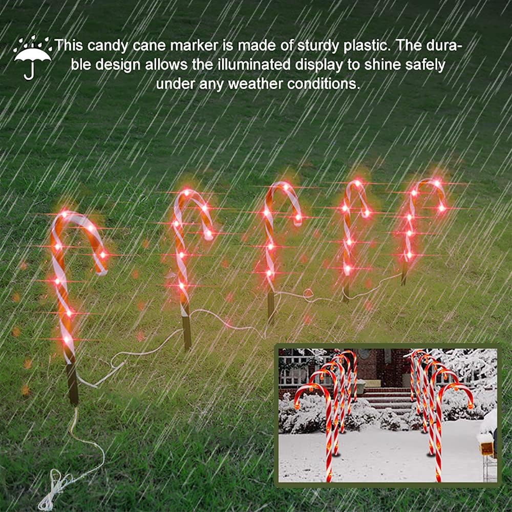 Luces de estacas de camino de bastón de caramelo impermeables Introducir