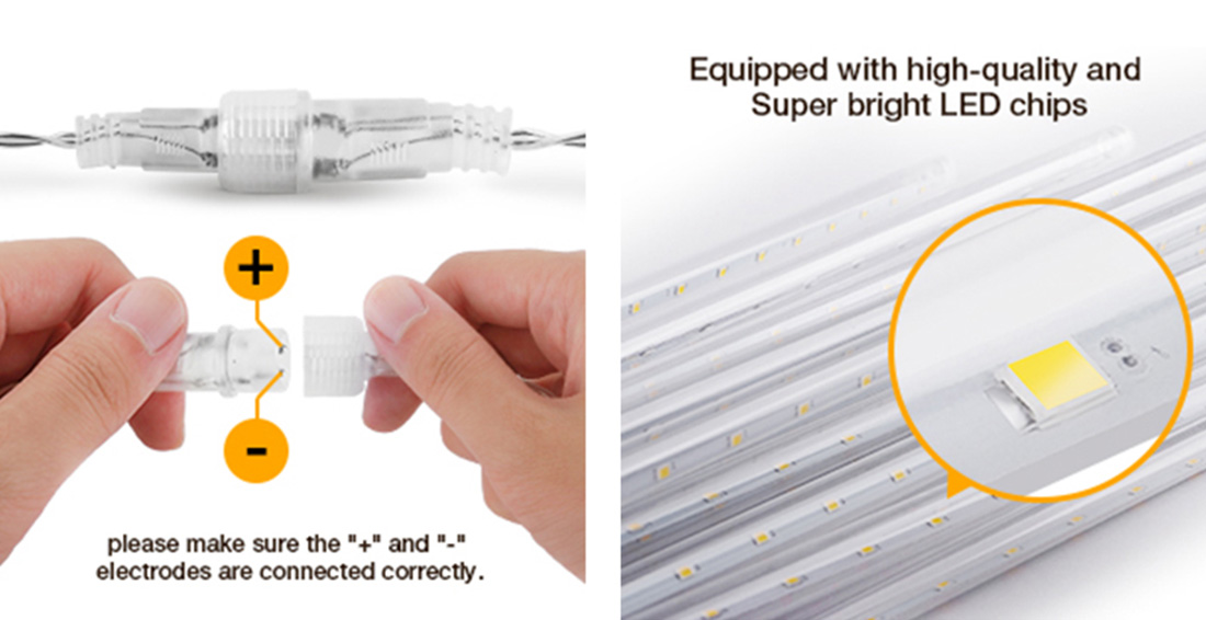 Lluvia De Meteoros Led Luces De Lluvia Navideñas Instalar Imagen De Visualización