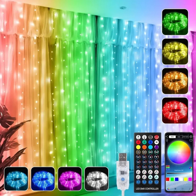 Luces de cortina LED RGB inteligentes