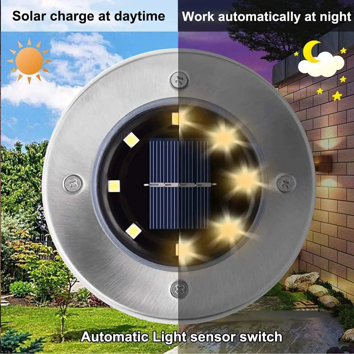 Luces de tierra solares al aire libre impermeables