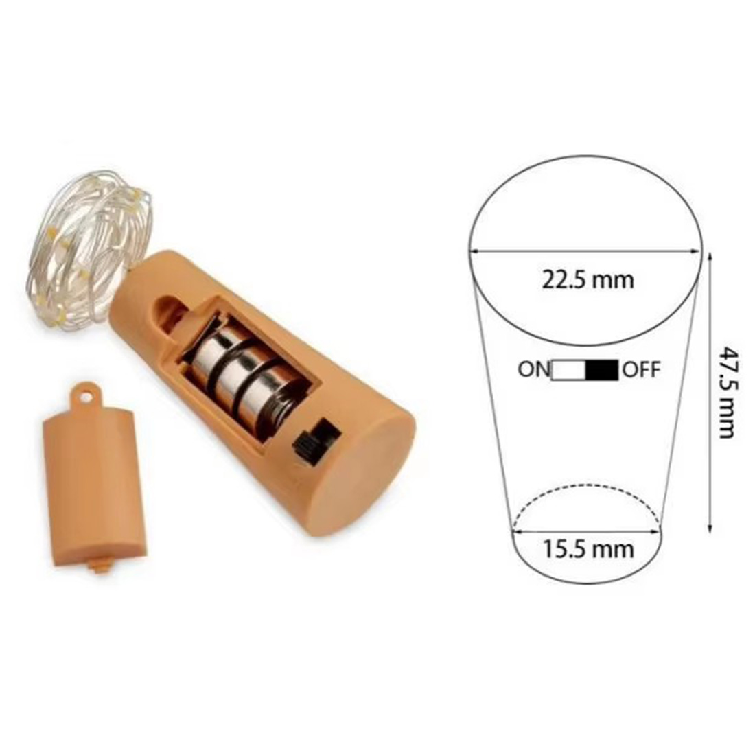 Imagen del tamaño de la luz de la secuencia del corcho de la botella de vino LED