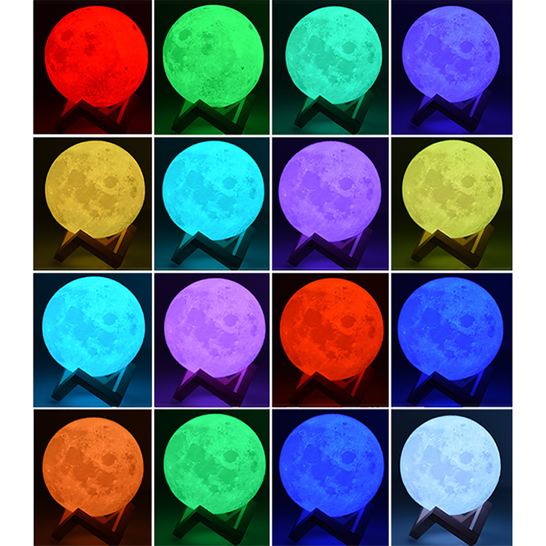 Lámpara de luna nocturna impresa en 3D