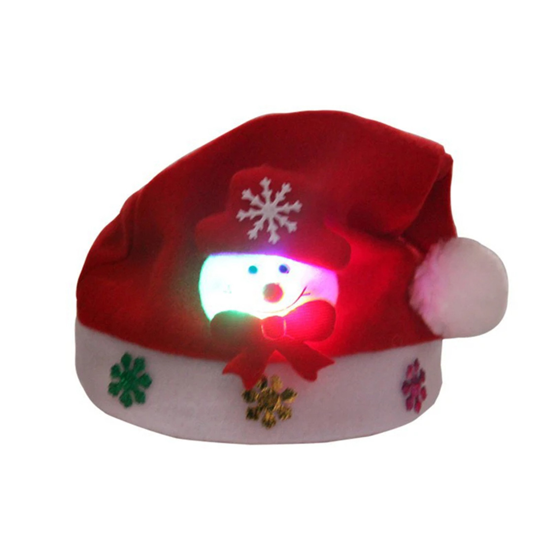 Gorro de Papá Noel LDE de gamuza para adultos y niños navideños