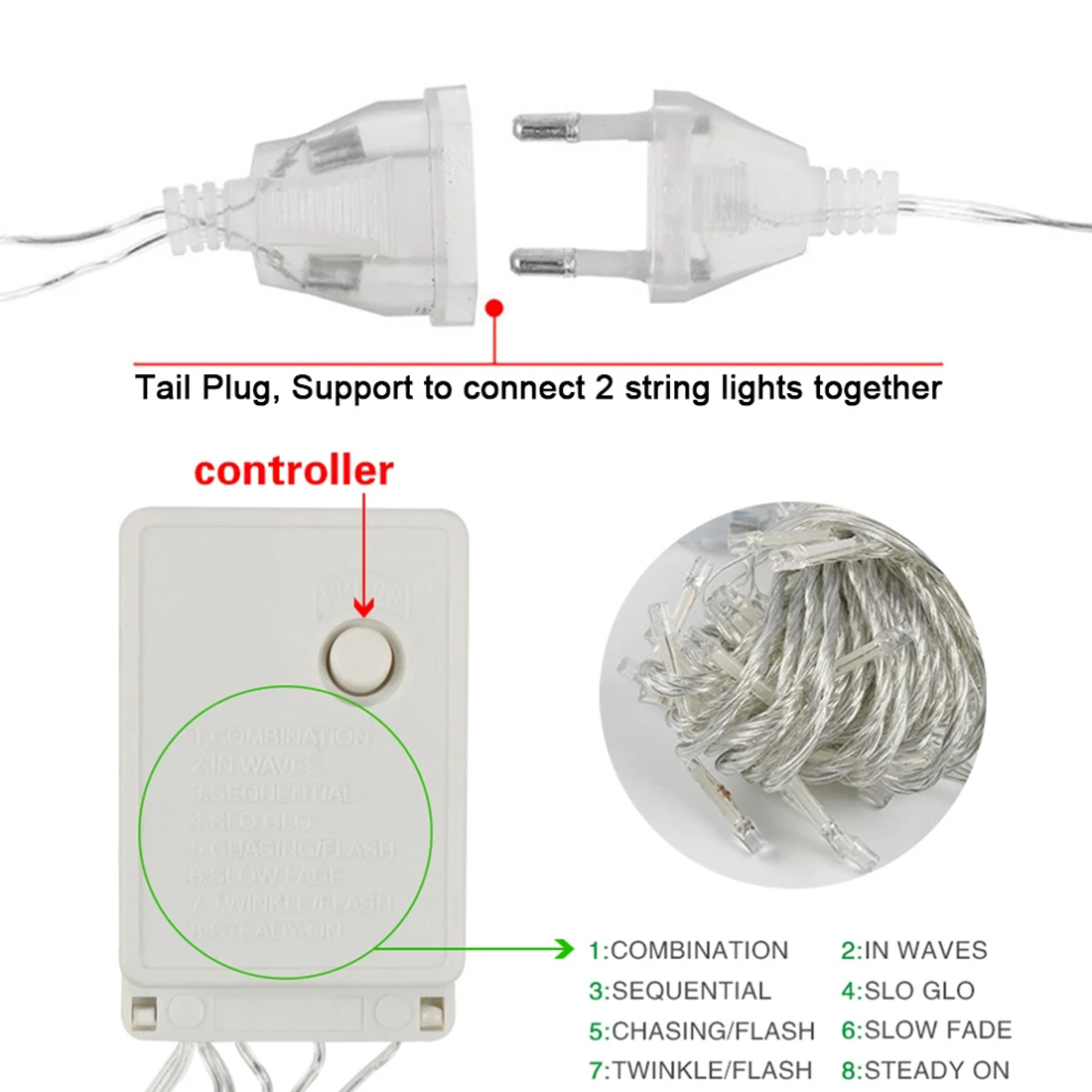 Guirnalda de luces LED con forma de copo de nieve de 4M the Plug Show