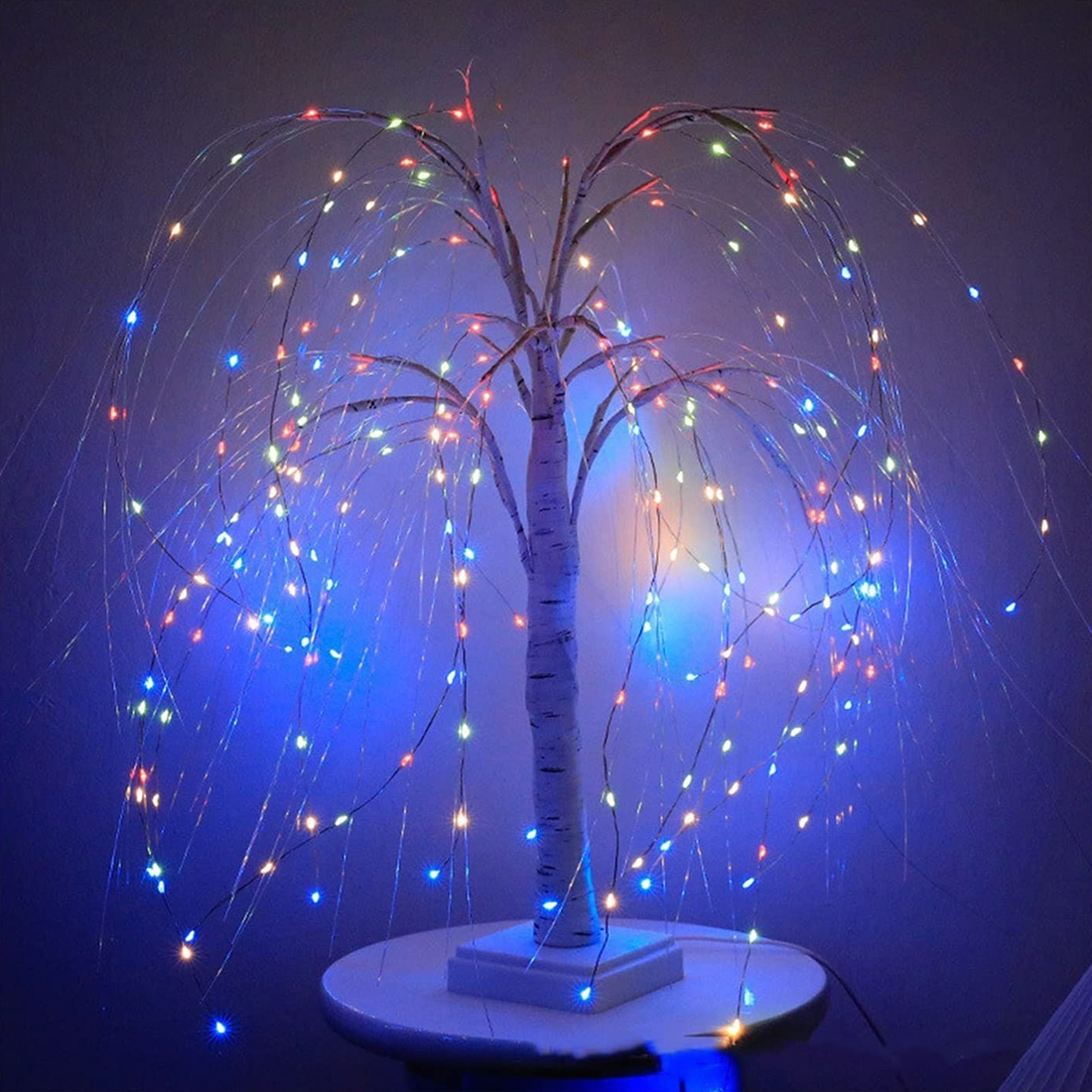 Lámpara de noche de hadas LED con árbol centelleante