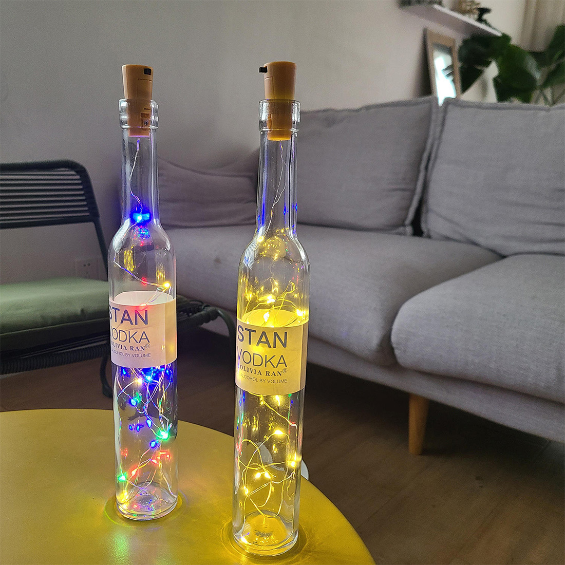 Luz LED de cadena de corcho para botella de vino