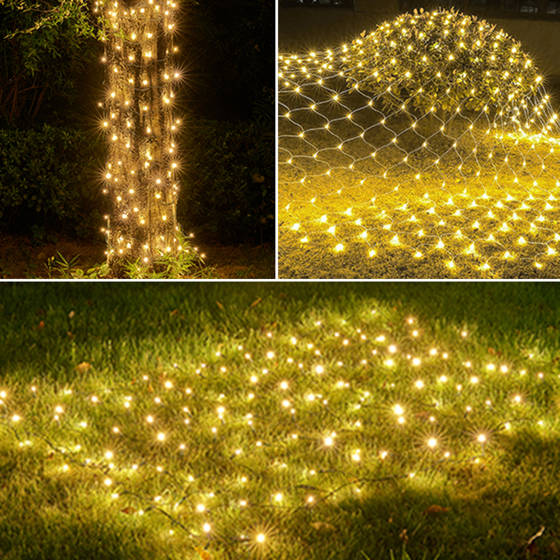 Luces de red navideñas LED para exteriores