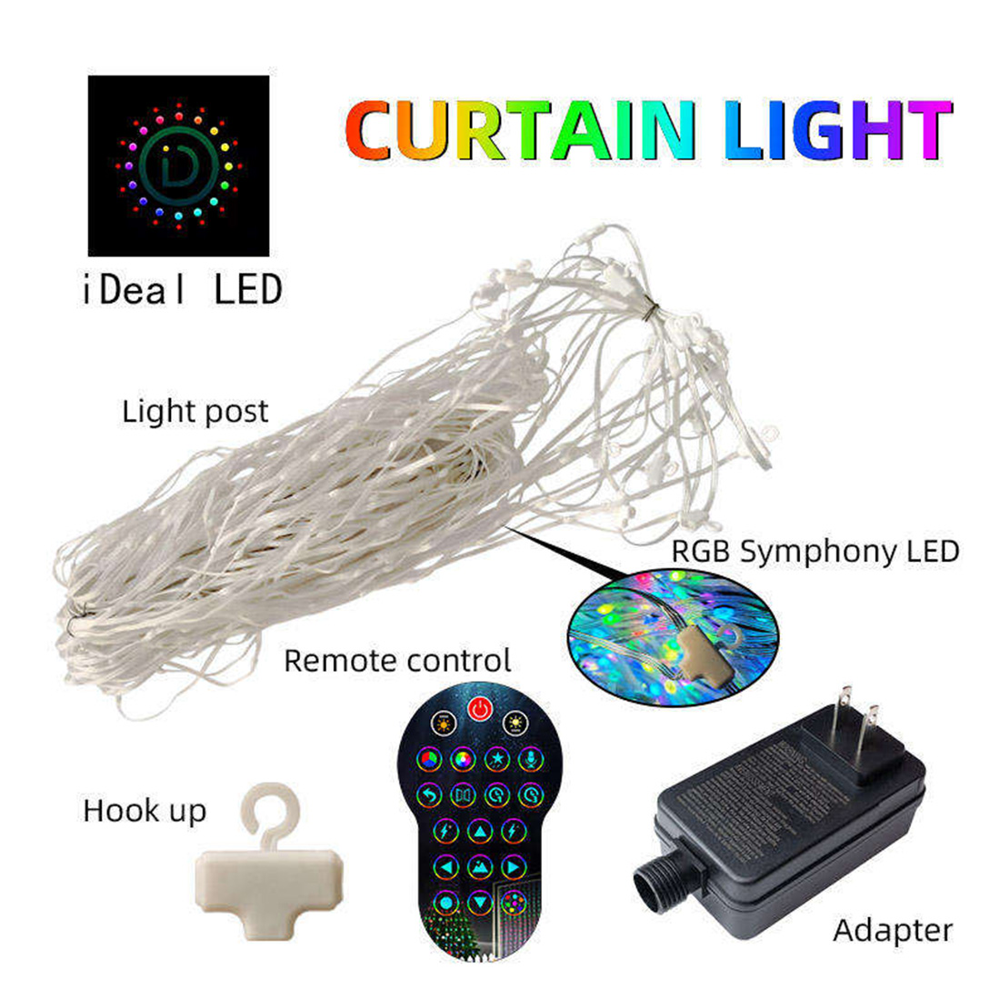 Luces de cortina con aplicación Bluetooth inteligente